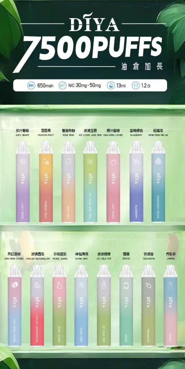 DIYA叮啞抛棄式7500口 / 順口很好抽